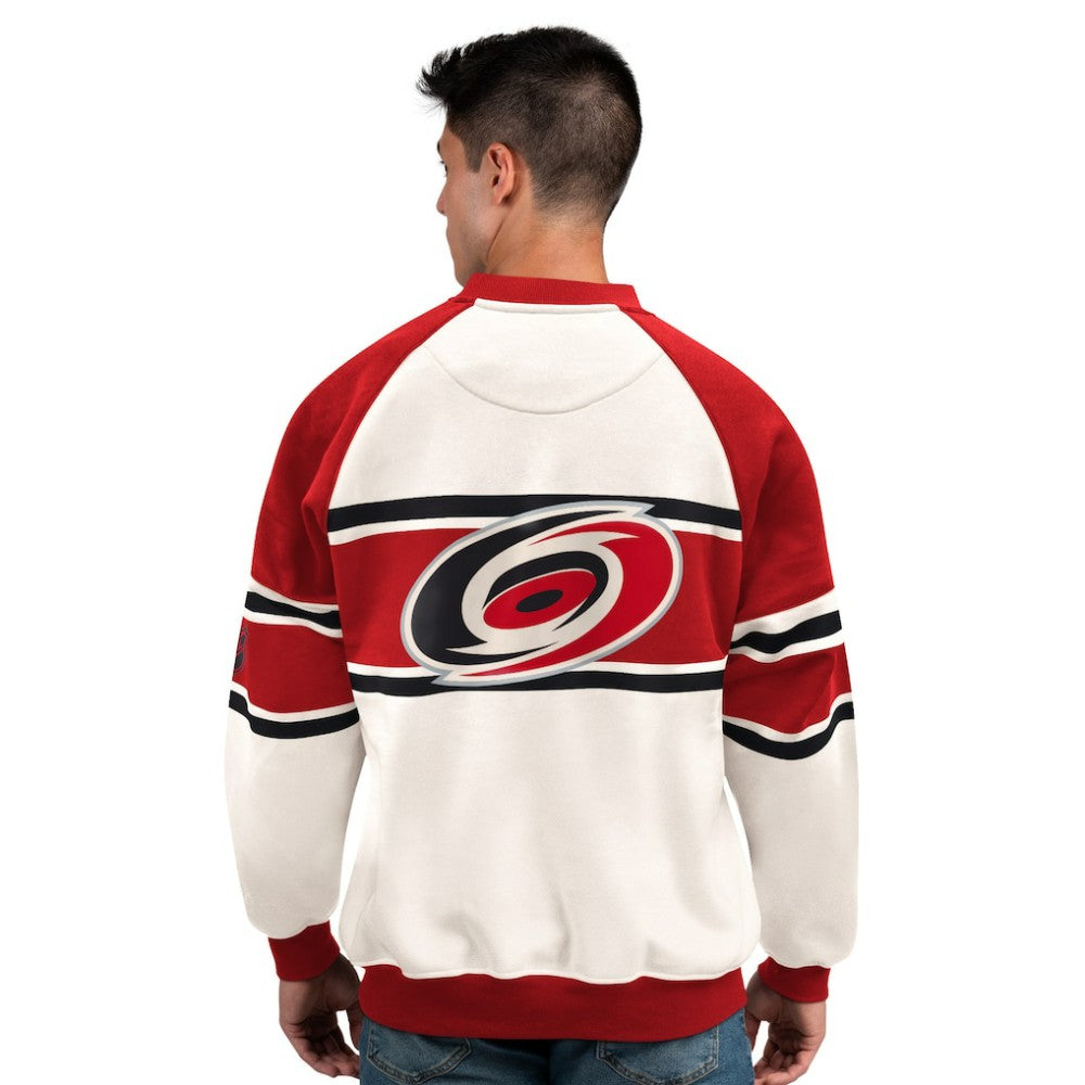 NHL Carolina Hurricanes Starter Male Adult Defense Fleece Crewneck Sweatshirt - White
