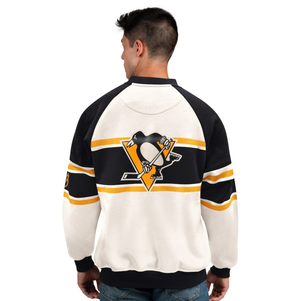 NHL Pittsburgh Penguins Starter Male Adult Defense Fleece Crewneck Sweatshirt - White