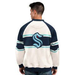 NHL Seattle Kraken Starter Male Adult Defense Fleece Crewneck Sweatshirt - White