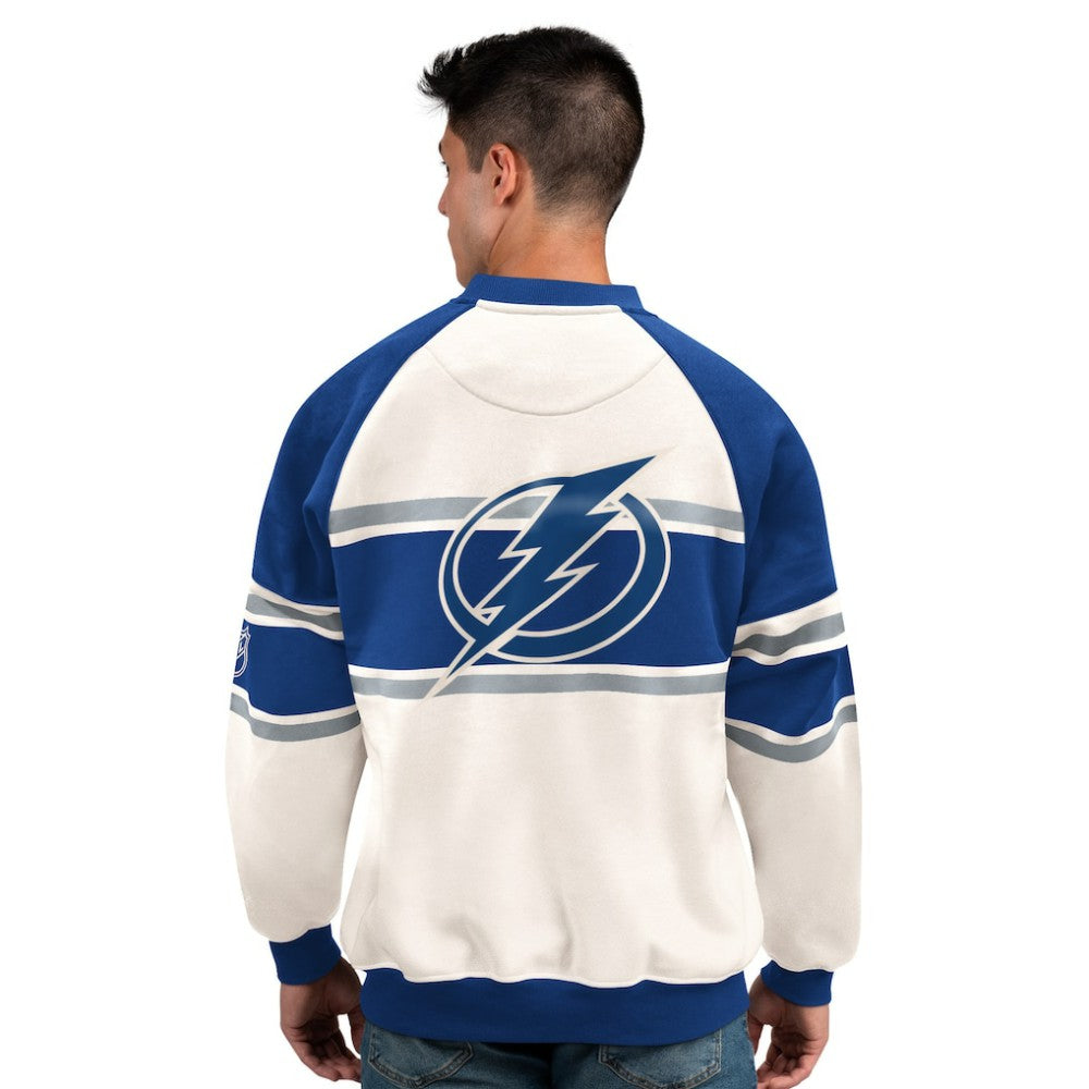 NHL Tampa Bay Lightning Starter Male Adult Defense Fleece Crewneck Sweatshirt - White