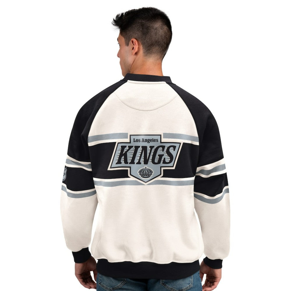 NHL Los Angeles Kings Starter Male Adult Defense Fleece Crewneck Sweatshirt - White