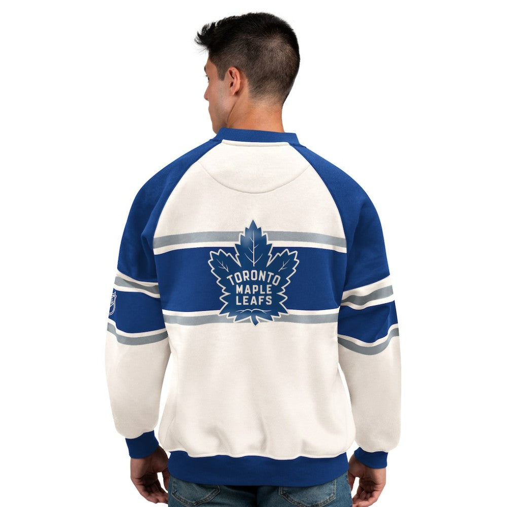 NHL Toronto Maple Leafs Starter Male Adult Defense Fleece Crewneck Sweatshirt - White