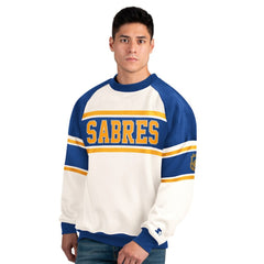 NHL Buffalo Sabres Starter Male Adult Defense Fleece Crewneck Sweatshirt - White
