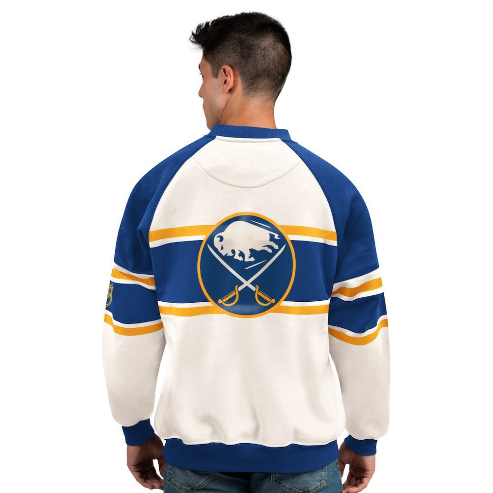 NHL Buffalo Sabres Starter Male Adult Defense Fleece Crewneck Sweatshirt - White