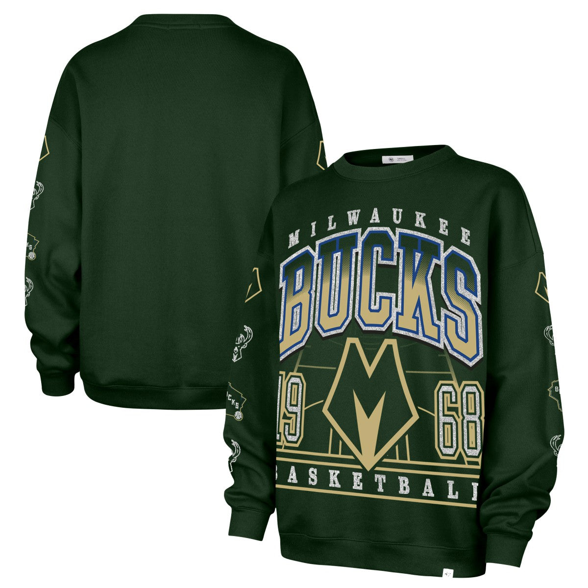 Milwaukee Bucks '47 Women's 2025/26 City Edition Go Big Oversized Sweatshirt Hunter Green