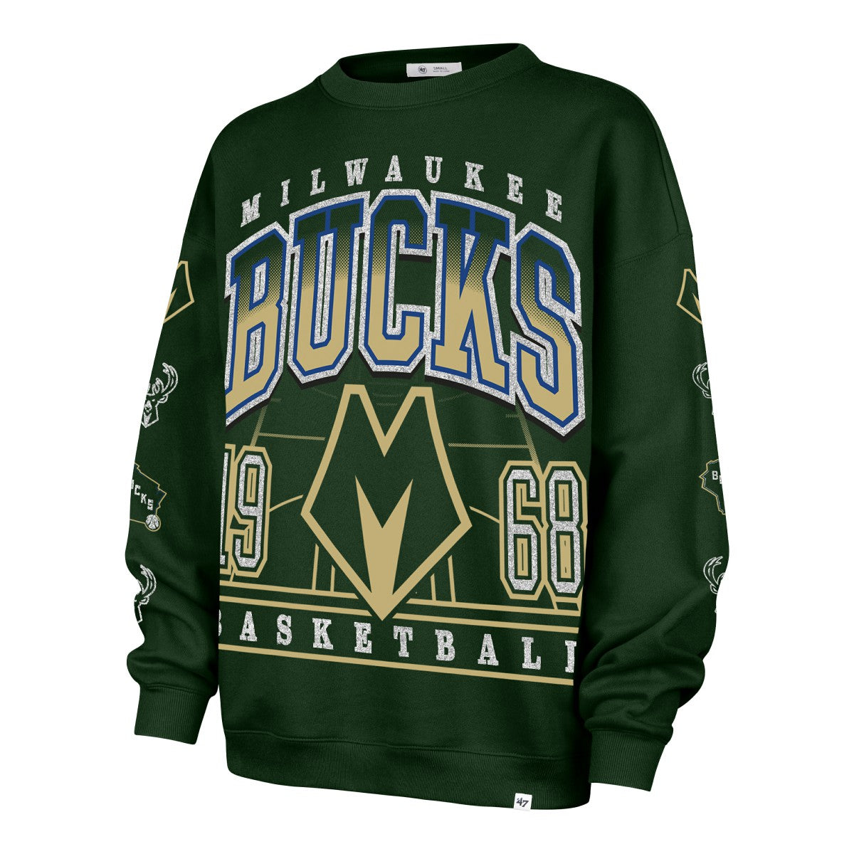 Milwaukee Bucks '47 Women's 2025/26 City Edition Go Big Oversized Sweatshirt Hunter Green