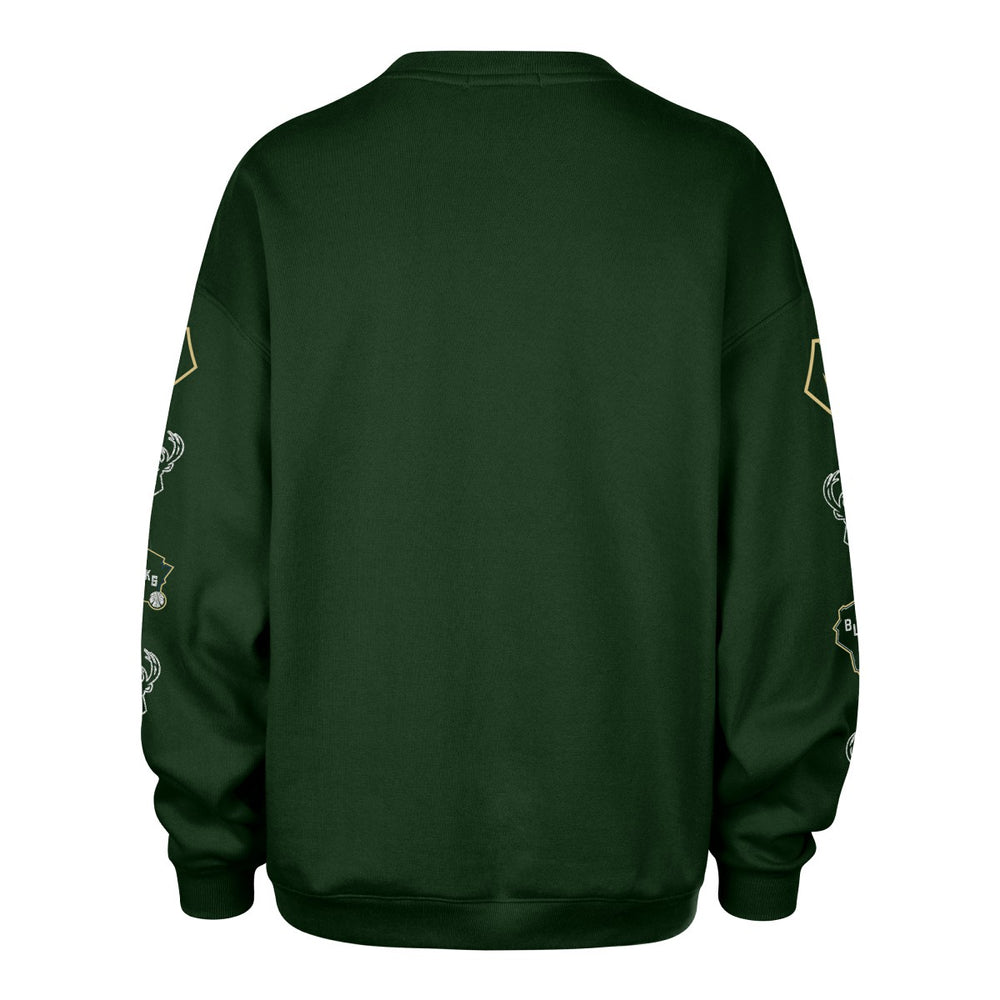 Milwaukee Bucks '47 Women's 2025/26 City Edition Go Big Oversized Sweatshirt Hunter Green
