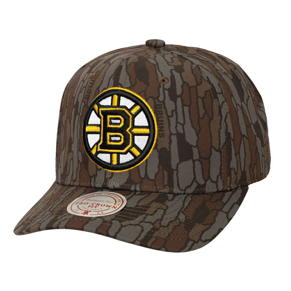 NHL Boston Bruins Mitchell & Ness Hidden Camo Pro Crown Adjustable Hat - Camo