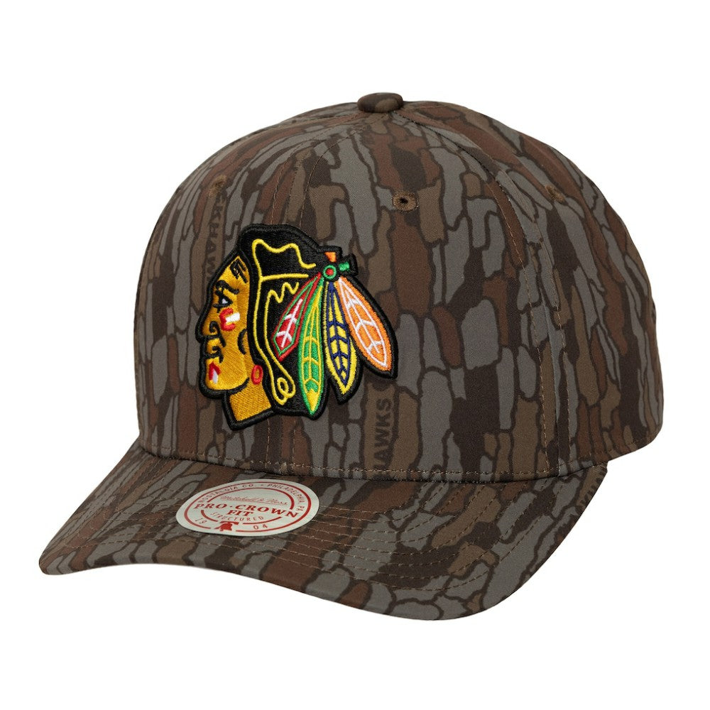 NHL Chicago Blackhawks Mitchell & Ness Hidden Camo Pro Crown Adjustable Hat - Camo