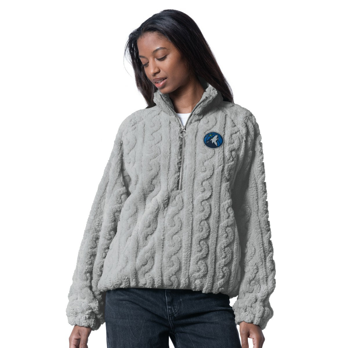 Minnesota Timberwolves G-III 4Her by Carl Banks Women's Champ Half-Zip Pullover Gray