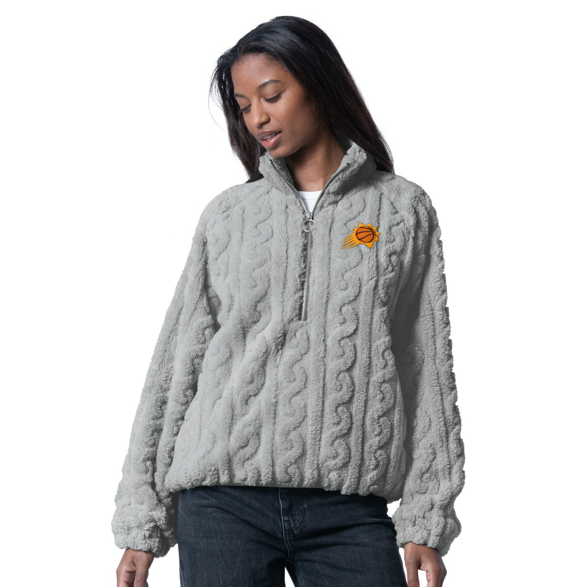 Phoenix Suns G-III 4Her by Carl Banks Women's Champ Half-Zip Pullover Gray