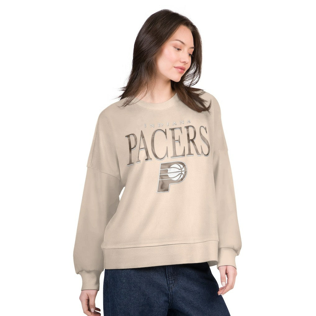 Indiana Pacers G-III 4Her by Carl Banks Women's Oversized Vet II Sweatshirt Natural