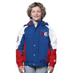 Philadelphia 76ers Starter Youth All Time Pro Jr. Full-Zip Hoodie Jacket Royal/Red