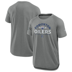 NHL Edmonton Oilers Fanatics 2025 Stanley Cup Playoffs Authentic Pro Rink Performance T-Shirt - Heather Gray