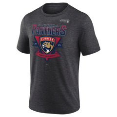 NHL Florida Panthers Fanatics 2025 Stanley Cup Playoffs Crossbar Tri-Blend T-Shirt - Heather Charcoal