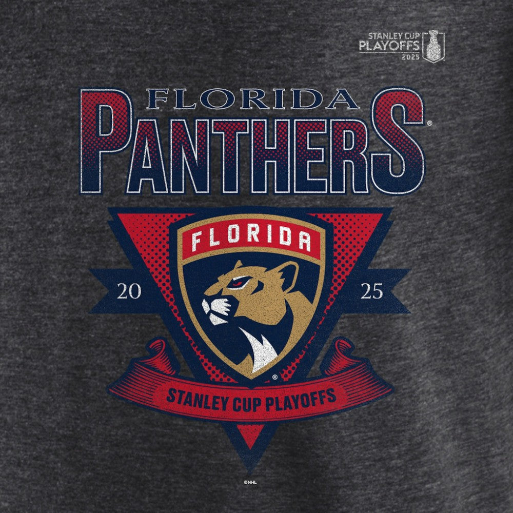 NHL Florida Panthers Fanatics 2025 Stanley Cup Playoffs Crossbar Tri-Blend T-Shirt - Heather Charcoal