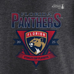 NHL Florida Panthers Fanatics 2025 Stanley Cup Playoffs Crossbar Tri-Blend T-Shirt - Heather Charcoal
