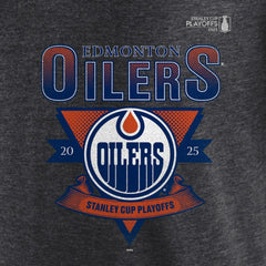 NHL Edmonton Oilers Fanatics 2025 Stanley Cup Playoffs Crossbar Tri-Blend T-Shirt - Heather Charcoal