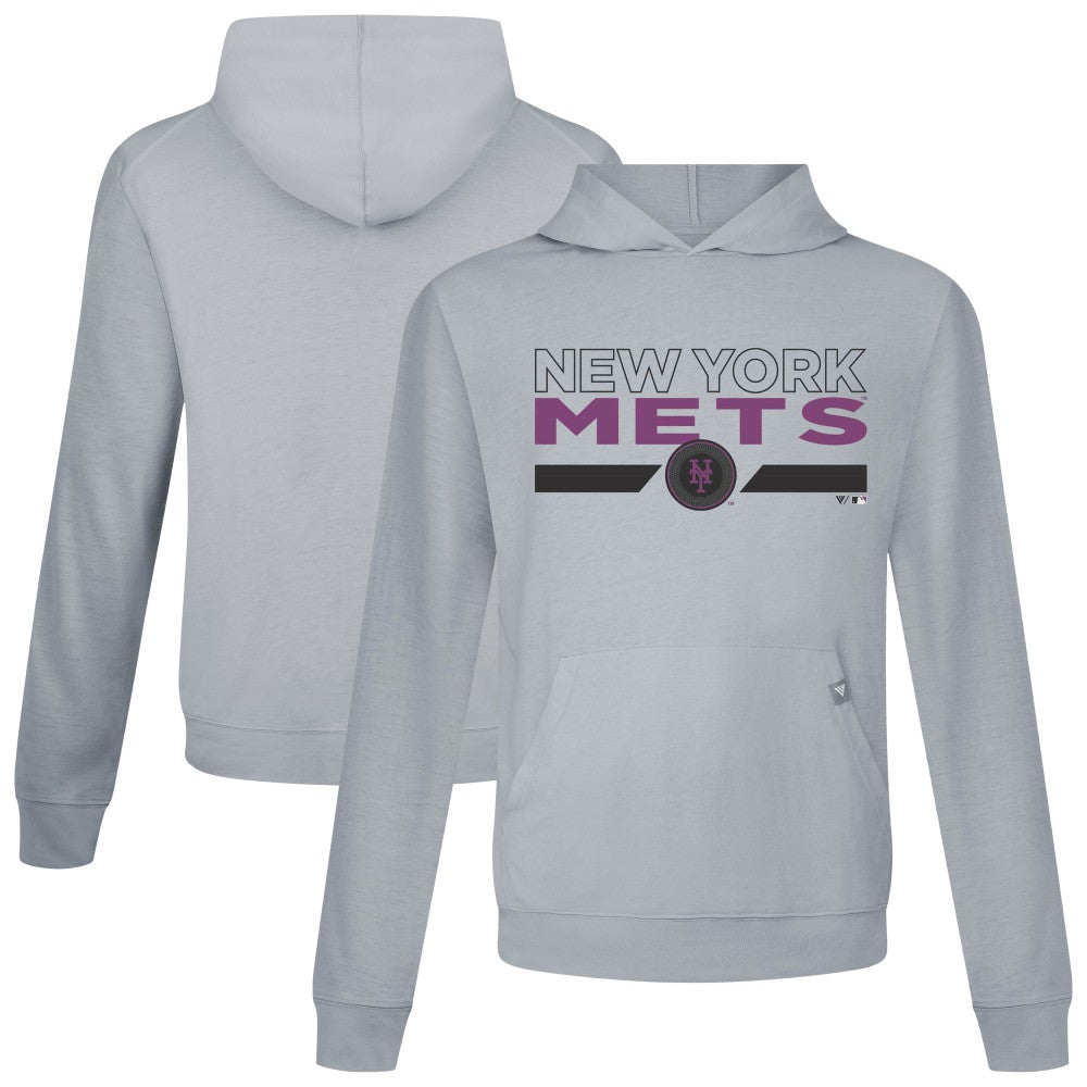 New York Mets Levelwear City Connect Relay No Hitter Pullover Hoodie - Gray Hoodies
