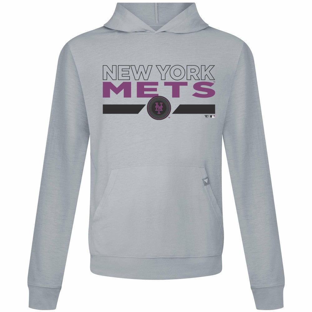 New York Mets Levelwear City Connect Relay No Hitter Pullover Hoodie - Gray Hoodies