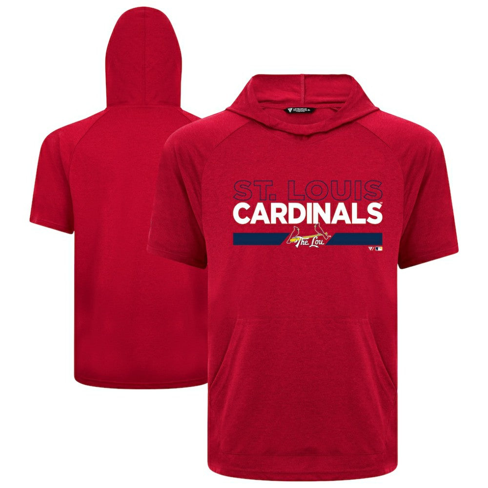 St. Louis Cardinals Levelwear City Connect Phase No Hitter Short Sleeve Pullover Hoodie - Red Hoodies