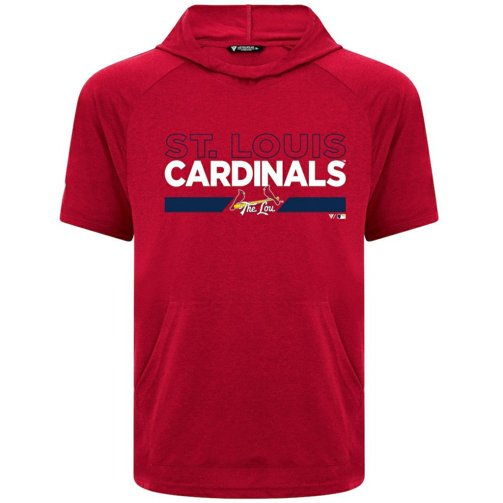 St. Louis Cardinals Levelwear City Connect Phase No Hitter Short Sleeve Pullover Hoodie - Red Hoodies