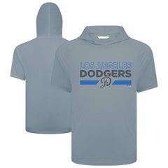 Los Angeles Dodgers Levelwear City Connect Phase No Hitter Short Sleeve Pullover Hoodie - Gray Hoodies