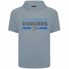 Los Angeles Dodgers Levelwear City Connect Phase No Hitter Short Sleeve Pullover Hoodie - Gray Hoodies