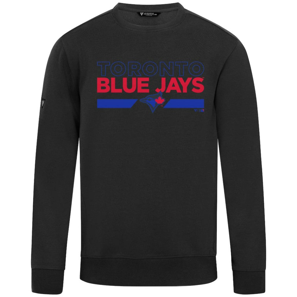 Toronto Blue Jays Levelwear City Connect Zane No Hitter Pullover Sweatshirt - Black Pullover