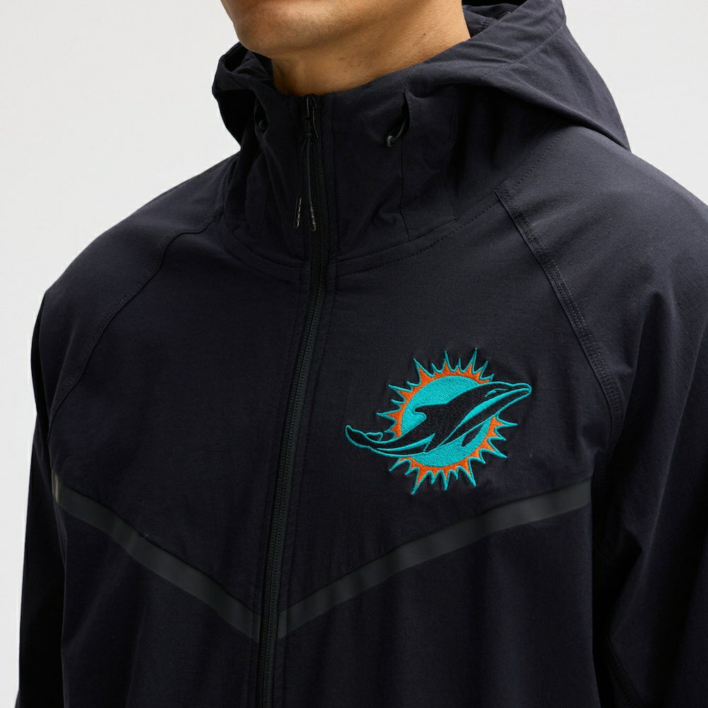 Miami Dolphins 2025 Rivalries Collection Tech Raglan Full-Zip Jacket Pitch Blue