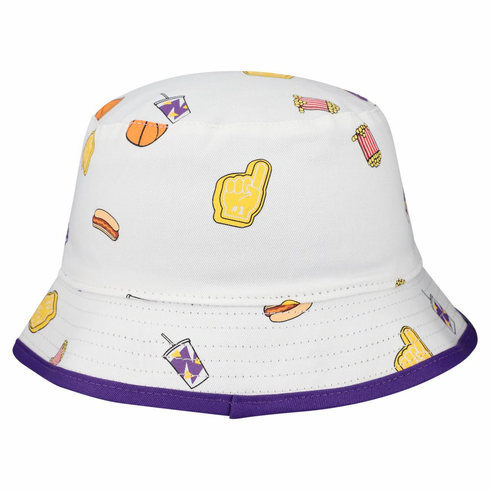 Los Angeles Lakers Team Cheer Reversible Bucket Hat White
