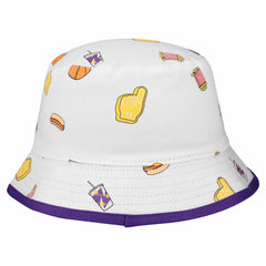 Los Angeles Lakers Team Cheer Reversible Bucket Hat White