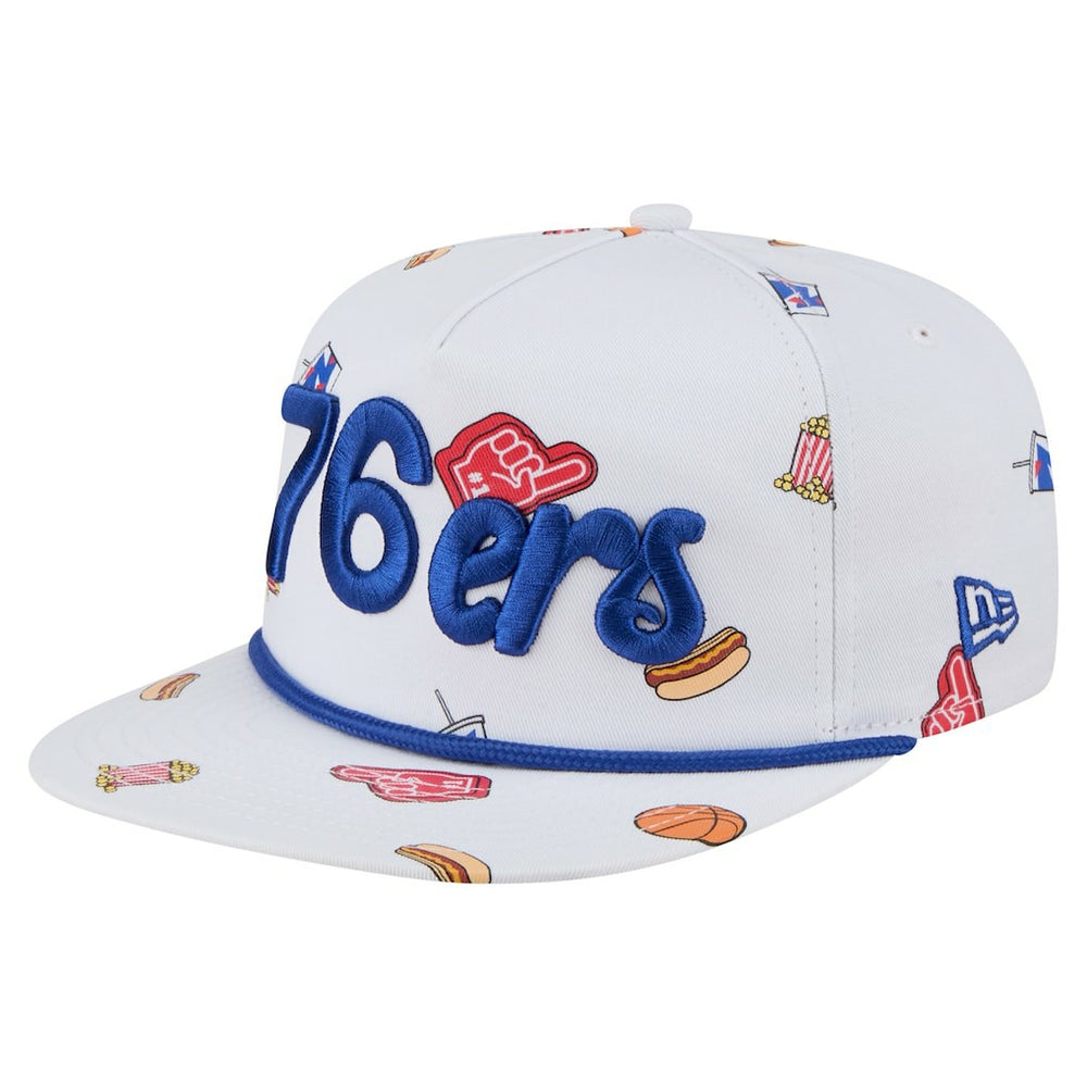 Philadelphia 76ers Team Cheer Rope 19TWENTY Adjustable Hat White