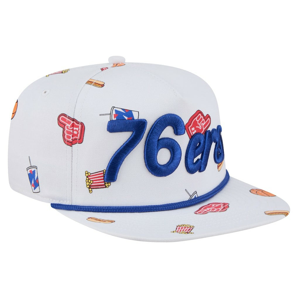 Philadelphia 76ers Team Cheer Rope 19TWENTY Adjustable Hat White