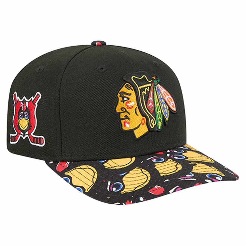 NHL Chicago Blackhawks New Era Mascot Visor 9SEVENTY Adjustable Hat - Black