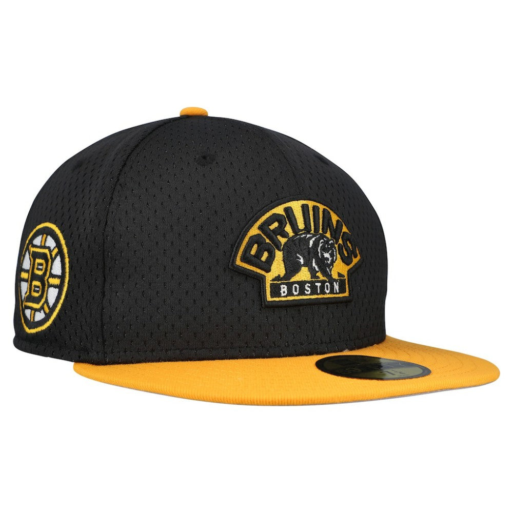 NHL Boston Bruins New Era Mesh Crown Two-Tone 59FIFTY Fitted Hat - Black/Gold