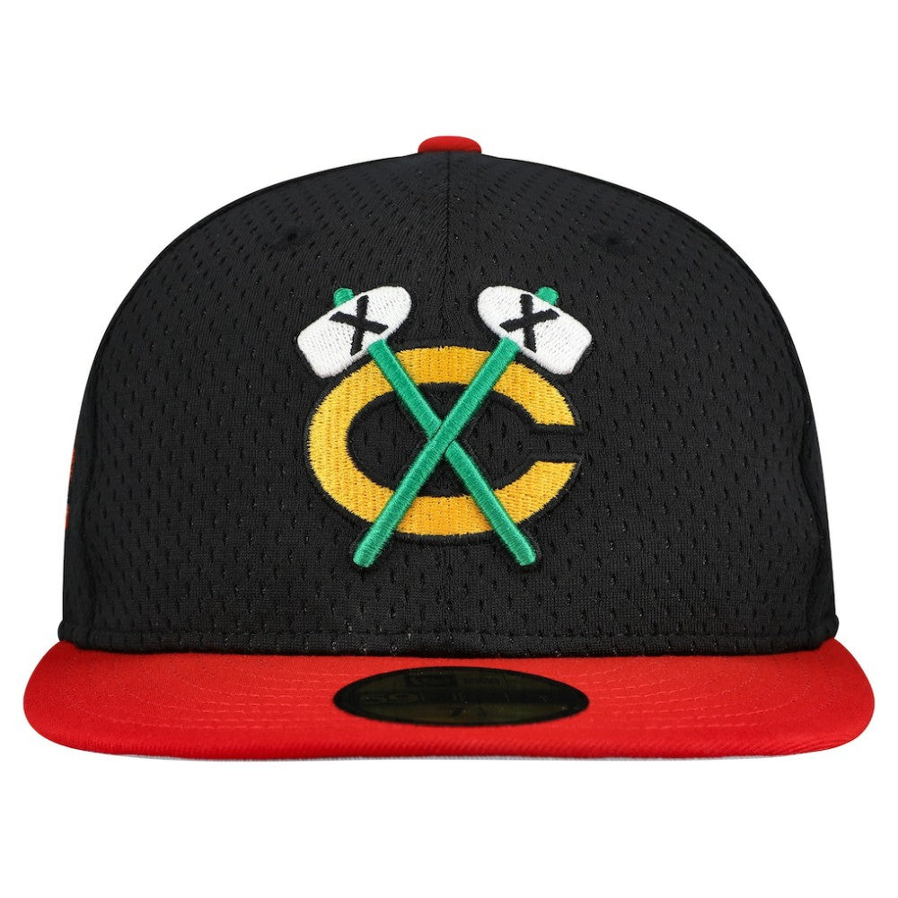 NHL Chicago Blackhawks New Era Mesh Crown Two-Tone 59FIFTY Fitted Hat - Black/Red