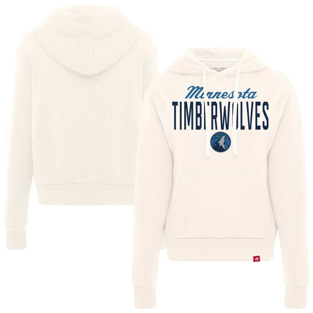 Minnesota Timberwolves Sportiqe Women's Ava Boxy Tri-Blend Pullover Hoodie Cream