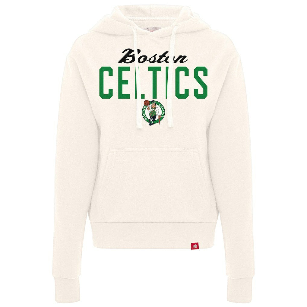 Boston Celtics Sportiqe Women's Ava Boxy Tri-Blend Pullover Hoodie Cream