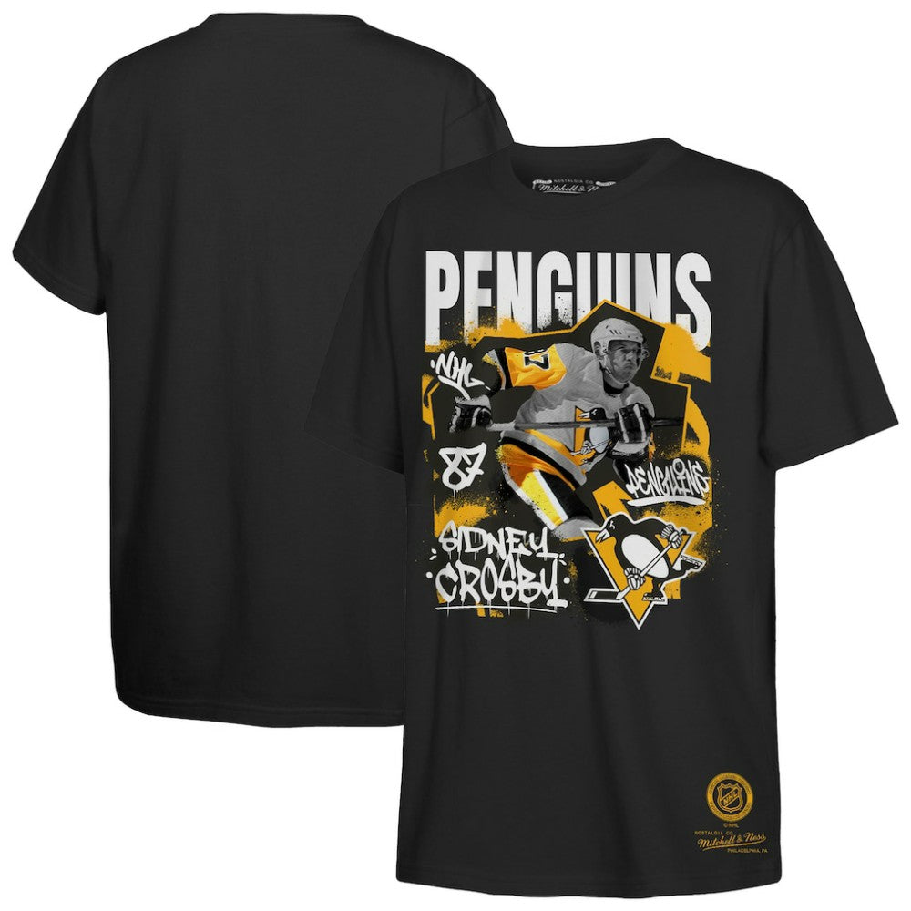NHL Sidney Crosby Pittsburgh Penguins Mitchell & Ness Youth Photo Reel Graphic T-Shirt - Black