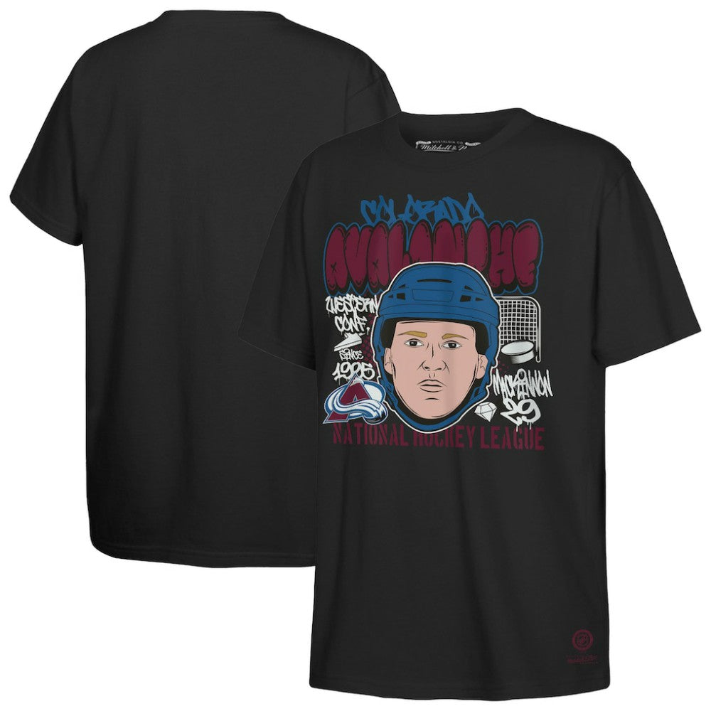NHL Nathan MacKinnon Colorado Avalanche Mitchell & Ness Youth Caricature T-Shirt - Black