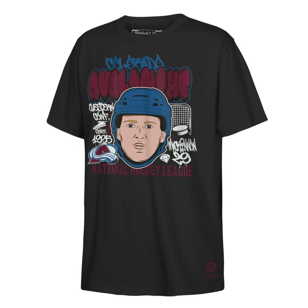 NHL Nathan MacKinnon Colorado Avalanche Mitchell & Ness Youth Caricature T-Shirt - Black