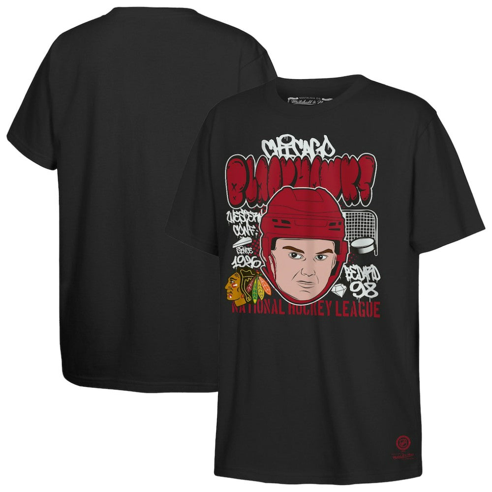 NHL Connor Bedard Chicago Blackhawks Mitchell & Ness Youth Caricature T-Shirt - Black