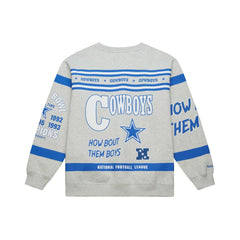 Dallas Cowboys All Over Print Retro Fleece Sweatshirt Heather Gray
