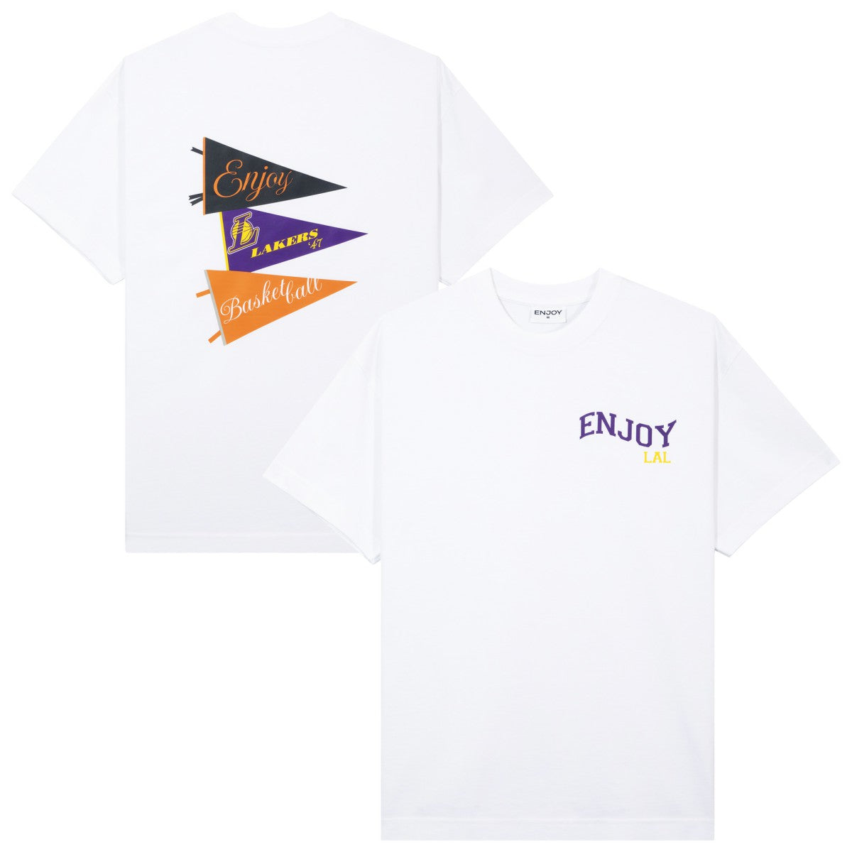 Enjoy Basketball x Los Angeles Lakers Unisex Hoop Enthusiast Capsule Collection T-Shirt - White