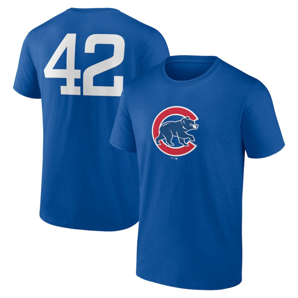 Chicago Cubs Jackie Robinson Day Name & Number T-Shirt - Royal T-shirts