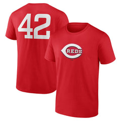 Cincinnati Reds Jackie Robinson Day Name & Number T-Shirt - Red T-shirts
