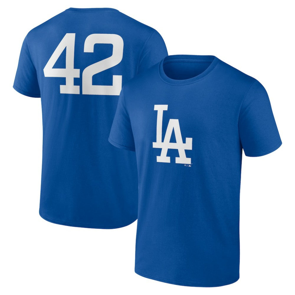 Los Angeles Dodgers Jackie Robinson Day Name & Number T-Shirt - Royal T-shirts