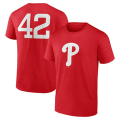 Philadelphia Phillies Jackie Robinson Day Name & Number T-Shirt - Red T-shirts