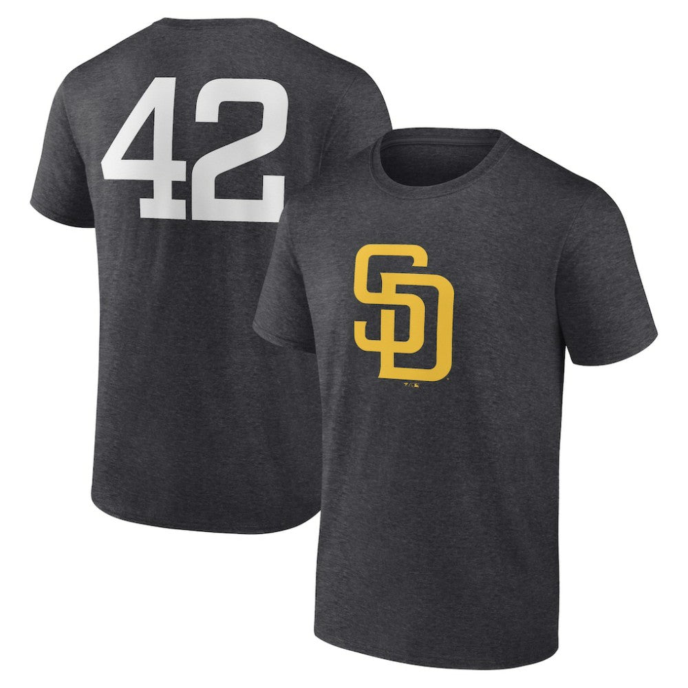 San Diego Padres Jackie Robinson Day Name & Number T-Shirt - Charcoal T-shirts